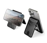 SkyEagle Magsafe Wallet Case with Card Holder for Men Women Ultra-Thin Wallet Bracket Adjustable Bracket for iPhone 16/15/14/13/12/Pro Max/Plus/Pro Series【Not Fit iPhone 13/12 Mini】 Black