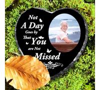 Skyeasure Custom Memorial Plaques Photo Frame, In Loving Memory Plaque, Memorial Garden Stone In Memory of Loved One Gifts Personalized Memorial Gifts for Loss of Dad Mom