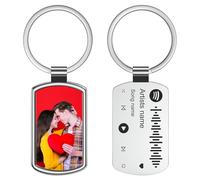 Skyeasure Personalised Keyring, Spotify Code Keychain, Personalised Spotify Plaque Personalised Keyring Photo Music Keyring Double Single Side Print, Keepsake, Wedding