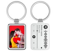 Skyeasure Personalised Keyring, Spotify Code Keychain, Personalised Spotify Plaque Personalised Keyring Photo Music Keyring Double Single Side Print, Keepsake, Wedding