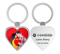 Skyeasure Personalised Keyring, Spotify Code Keychain, Personalised Spotify Plaque Personalised Keyring Photo Music Keyring Double Single Side Print, Keepsake, Wedding