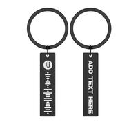 Skyeasure Spotify Keyring, Personalised Keyring with Spotify Code, Couples Keyrings Spotify Plaque Music Key Chain Keyrings for Men Women