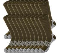 Skyebed 10 Pairs Men's Military Green Cotton Socks Army Crew Sock for Soldiers Firefighters Police Outdoor Sports Work Socks (UK, Alpha, One Size, Regular, Regular, Thickened- Green Style 2)