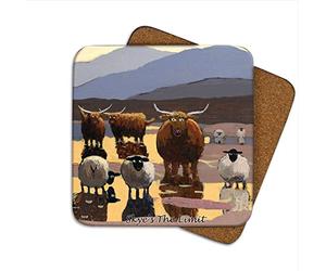 Skye's The Limit Drinks Coaster from The Whimsical World of Thomas Joseph - Funny Sheep Coaster - Non-Slip, Cork Home Table Coaster