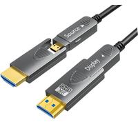 SkyeySnail 8K Fiber Optic HDMI Cable 6.6ft/2m, Micro HDMI to HDMI 2.1, Detachable Type A+D, 48Gbps Ultra Speed, HDR, 3D, eARC, in Wall CL2 / CL3 Rated, Slim and Flexible HMDI 2.1 Cable.