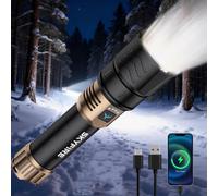 SKYFIRE Rechargeable Flashlight High Lumens,Super Bright Flashlight,Zoomable,Four Modes,Waterproof LED Flash Light for Camping Essentials,Outdoor and Home Emergencies-8000mAh