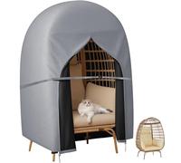 skyfiree Egg Chair Cover Double 420D Oxford Patio Hanging Eggs Chair Cover Waterproof Covers for Outdoor Porch Wicker Egg Chairs 91x80 Inches (Grey)