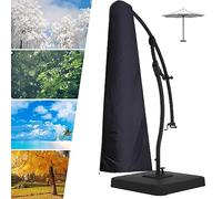 skyfiree Patio Cantilever Umbrella Cover Waterproof Outdoor Offset Umbrella Cover 600D Oxford Fabric Hanging Umbrella Cover for 7-11ft Parasol Black