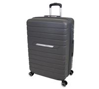 SKYFLITE Metro Hard Shell Suitcase, 76 cm, 100L Capacity, 8 Spinner Wheels, TSA Lock, Dark Red/Charcoal/Teal (Charcoal)
