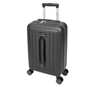 SKYFLITE Modern Hardshell Luggage Trunk, 55 cm, 35L Capacity, Navy/Silver/Charcoal, 8 Wheels (Charcoal)