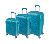 SKYFLITE Rapide 3-Piece Luggage Set, Hardshell Trolley Cases, 38L/62L/90L, TSA Lock, 360° Wheels (Teal)