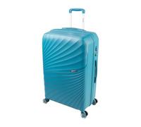 SKYFLITE Rapide PP Trolley Case, 76 x 50 x 30 cm, Hard Shell Suitcase with TSA Lock, 360° Wheels, White/Black/Teal (Teal)