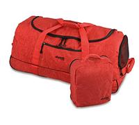 Skyflite Skypak New Folding Wheeled Duffle - Compact, Lightweight and Foldable (Black) (Red)