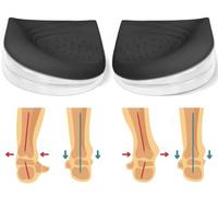 Skyfoot 3 Layers Adjustable Heel Wedge Inserts for Supination & Pronation Correction, Adhesive Medial & Lateral Heel Insoles for Bow Legs, Knee Pain, Foot Alignment (L: W 8-12 | M 7.5-14, Black)