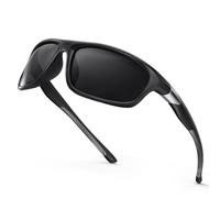 SKYFUEN TR90 Wrap Sports Bifocal Polarized Reading Glasses for Integrated Sun Readers Fishing Driving, Polarized Bifocal Black, M