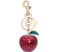 SKYFUN Apple Keychain for Women Glitter Apple Bag Charm Key Chain for Purse Wallet Handbag Backpack Jewelry Accessories Gift for Birthday Christmas, Red Apple with Bent Green Leaf