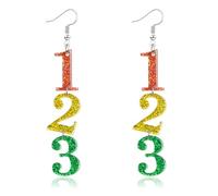 Skyfun Teacher Earrings for Women Glitter Acrylic Back to School Earrings Dangling Fun Teacher Appreciation Day Gifts Graduation Jewelry, Acrylic, No Gemstone