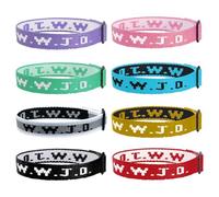 SKYFUN WWJD Bracelets Webbing What Would Jesus Do Bracelet for Men Women Adjustable Christian Woven Wristbands Bulk Religious Jewelry Accessories Gifts, 5, Dacron (Polyester), no gemstone