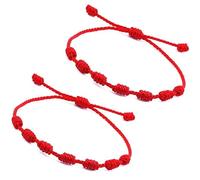 SkyGad 2pcs Red Adjustable String Bracelet 7-Inch Red Style Knot for Protection, Good Luck, Friendship, Lovers