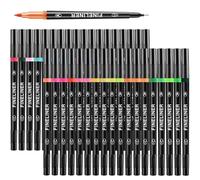 SKYGLORY 18 Colour Dual Tip Fineliner Brush Pen Set, Comprehensive Double Ended Fineliner Markers for Beginner Art Projects & Bullet Journaling (18)