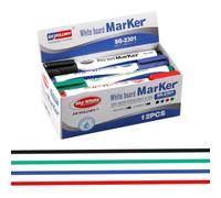 SKYGLORY 3 Colour X 4 Pack Bullet Tip Whiteboard Markers, Water-Based Dry Erase Assorted Colours (Red/Blue/Black/Green) for Precise Notes & Meetings
