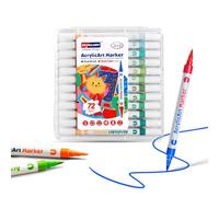 SKYGLORY 36 Pens 72 Colours Dual Brush Nib Marker Pen Set, Twin Colour Acrylic Painting Pen for DIY Art Colouring (36)