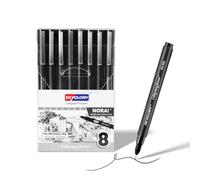 SKYGLORY 8 Pack Fineliner Pens for Beginner Artists, 0.05-0.8mm Black Technical Drawing Pens with Archival Acid-Free Ink for Comic Inking, Sketching & Bullet Journal Art Supplies
