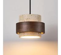 SKYGOO Modern Yellow Travertine Pendant Light,Adjustable Simple Bedroom Living Room Corridor Dining Room Ceiling Hanging Lamp,Japanese Bedroom Hallway Kitchen Balcony Corridor Chandelier