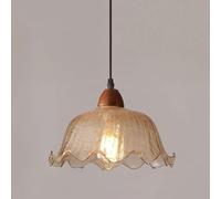 SKYGOO Nordic Amber Ice Crackle Glass Chandelier 27 Light Source Height Adjustable Restaurant Bar Pendant Light Kitchen Island Living Room Bedroom Hallway Farmhouse Single Head Hanging Lamp