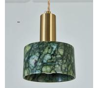 SKYGOO Nordic Green Glass Pendant Light,French Retro Natural Marble Stone Gold Hanging Lamp Mini Modern Bedside Chandelier With E 26 Base For Kitchen Island Dining Room Hallway Balcony Bay Window