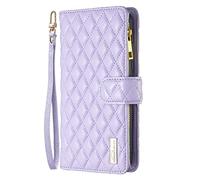 Skyhewen for iPhone 11 Case, Zipper Flip Wallet Shockproof PU Leather Case for Women Girls with Zip Pocket Magnetic Clasp Viewing Kickstand Card Holder Cover for iPhone 11, Purple