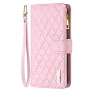 Skyhewen for iPhone 13 Case, Zipper Flip Wallet Shockproof PU Leather Case for Women Girls with Zip Pocket Magnetic Clasp Viewing Kickstand Card Holder Cover for iPhone 13, Pink