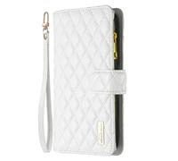 Skyhewen for iPhone 17 Case, Zipper Flip Wallet Shockproof PU Leather Case for Women Girls with Zip Pocket Magnetic Clasp Viewing Kickstand Card Holder Cover for iPhone 17, White