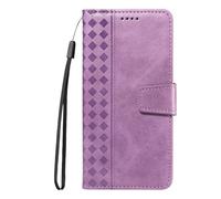 Skyhewen for MOTO Edge 70/ X70 Air Case, Checkered Pattern PU Leather Wallet Book Flip Stand View Phone Cover Case with Card Holder Slots Compatible with MOTO Edge 70/ X70 Air, Purple