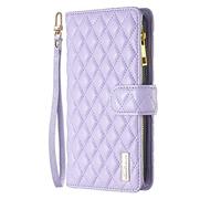Skyhewen for Samsung Galaxy A05s Case, Zipper Flip Wallet Shockproof PU Leather Case for Women Girls with Zip Pocket Magnetic Clasp Viewing Kickstand Card Holder Cover for Galaxy A05s, Purple