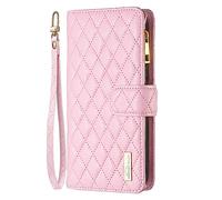 Skyhewen for Samsung Galaxy A15 Case, Zipper Flip Wallet Shockproof PU Leather Case for Women Girls with Zip Pocket Magnetic Clasp Viewing Kickstand Card Holder Cover for Samsung Galaxy A15, Pink