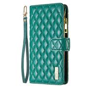 Skyhewen iPhone SE 2020 Case, iPhone 7 Case, iPhone 8 Case, Zipper Flip Wallet Shockproof PU Leather Case for Women Girls with Zip Pocket Magnetic Clasp Viewing Kickstand Card Holder Cover, Green
