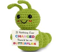 Skyists Caterpillar Baby Congrats Gift - Mini Crochet Plush Toy with New Parent Card - Cute Handmade Present for Baby Shower Gender Neutral - Funny Gift for Awesome Moms and Dads