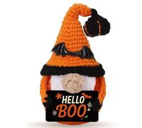 Skyists Cute & Spooky Halloween Pumpkin Gnome, Mini Crochet Fall Gift for Table Friend Coworker Girlfiend Fall Table Decor for Women Autumn Decoration for Halloween Thanksgiving Office Desk Decor