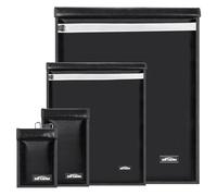 SKYJDM 4 Pack Faraday Bags Upgraded Key Fob Protector with Reflective Strip Faraday Cage for Car Keys & Phones & Tablets & Laptop Waterproof & Fireproof RFID Bag EMP Protection