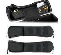 SKYJDM Saddlebag Lid Organizers 2 Pack, Universal Saddle bag Lid Organizer Pouch Set with Elastic Slots Compatible with Harley Davidson 1993-2022 Touring Road King, Electra Glide, Road Glide, Black