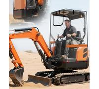 SKYJDM Upgraded Transparent Mini Excavator Cover with Magnetic Bottom, Waterproof Clear Excavator Cab Enclosure with 600D Cloth & PVC Film Compatible with Bobcat E20/Kubota U17 for 1760-3530 lbs