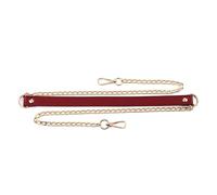 SkyjOy Bag Chain 120cm Long PU Leather Shoulder Strap Gold Metal Messenger Bag Chain Fashion Women Handbag Belt Handle Chain Strap(Wine red)