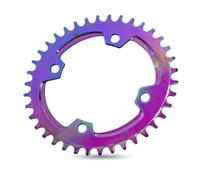 SkyjOy Chainring Bicycle Chainring Chainwheel 104BCD Mountain Road Bike Crank Set Tooth Plate Chain Ring Rainbow Single Disc/Ellipsoid 32/34/36T(Ellipsoid 32T)