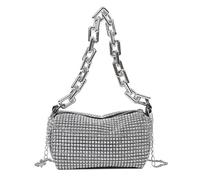 SkyjOy Rhinestone Purses For Women Glitter Chain Prom Purse, Women's Crossbody Bag (6.3 * 3.54) Inch Rhinestone Crossbody Bag(Silver)