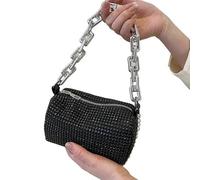 SkyjOy Rhinestone Purses For Women Glitter Chain Prom Purse, Women's Crossbody Bag (6.3 * 3.54) Inch Rhinestone Crossbody Bag(Black)