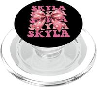 SKYLA Name Coquette Bow Aesthetic for Women Girls PopSockets PopGrip for MagSafe