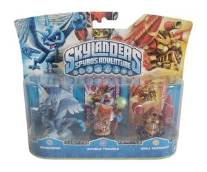 Skylanders Spyro's Adventure Whirlwind, Double Trouble, Drill - Triple Pack New
