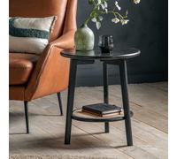Gallery Interiors Sawyer Bedside Table in Black & Natural