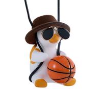 Skylar Swinging Duck Car Hanging Ornament, Cute Basketball Duck Rearview Mirror Decor, Funny Car Accessory Gift for New Drivers, Teens, Adults, Jeep & Truck Interior Decor